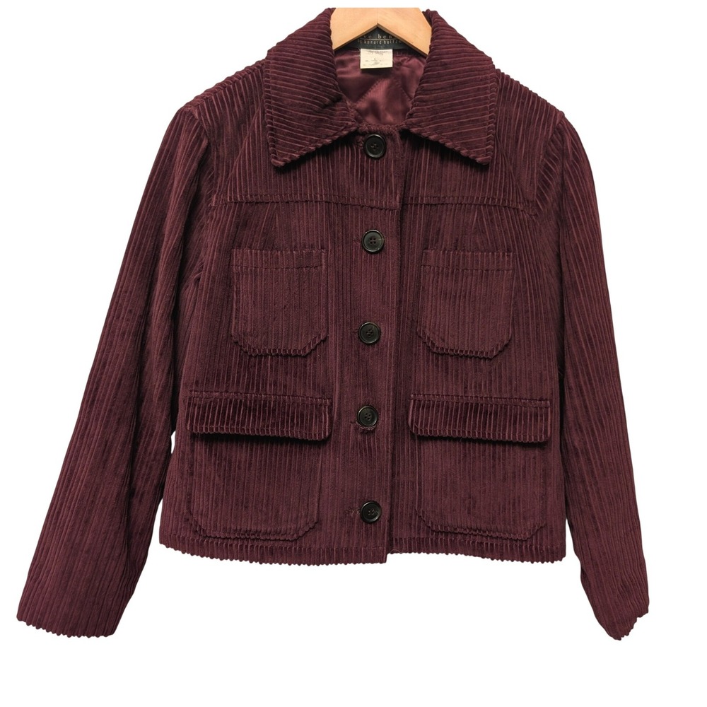 Vintage 90s Harve Benard Corduroy Jacket Burgundy Chore Coat Y2K Fall Retro Chic